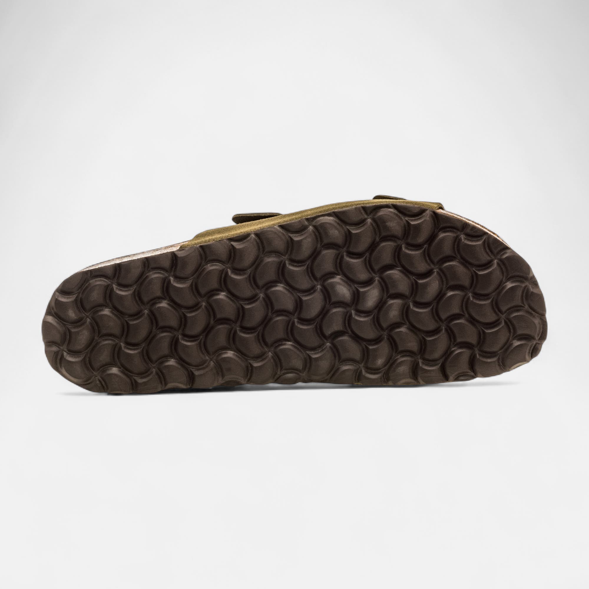 Mules semelle liège Homme en cuir kaki