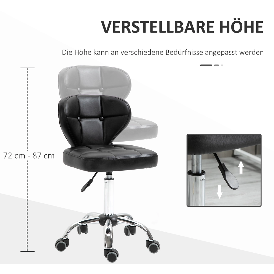 HOMCOM Arbeitshocker Set mit Drehfunktion und Höhenverstellung schwarz