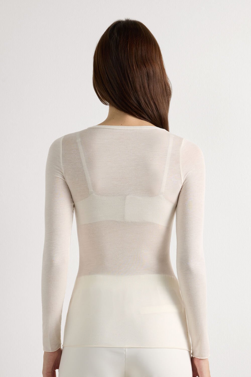Blusa com decote em V em Modal Ultraleve com Caxemira