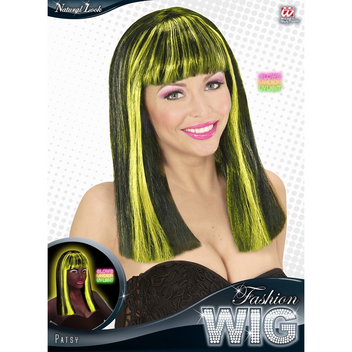 Halloween Pruik Zwart Geel Strepen
