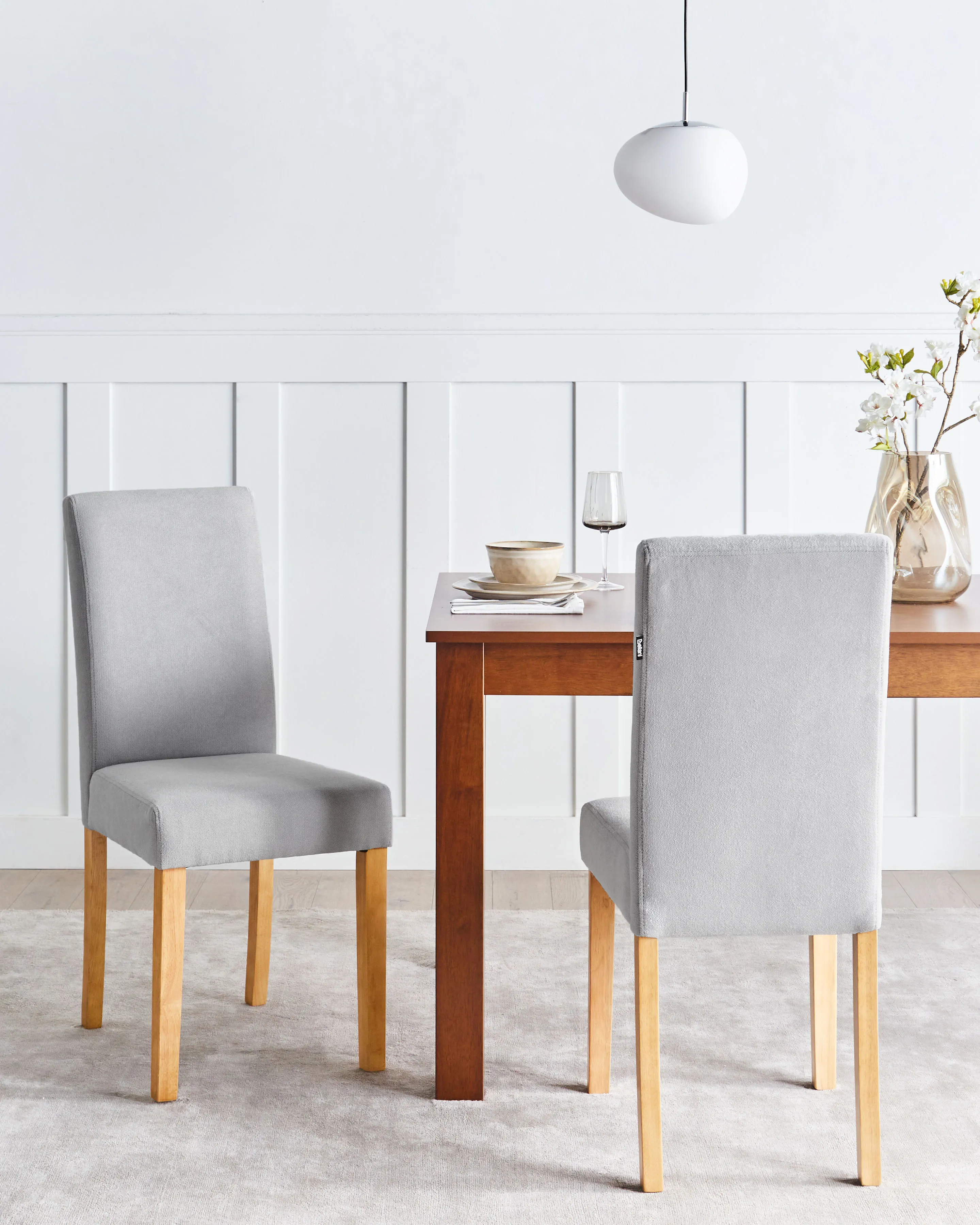 Set van 2 eetkamerstoelen BROADWAY Stof Donkergrijs
