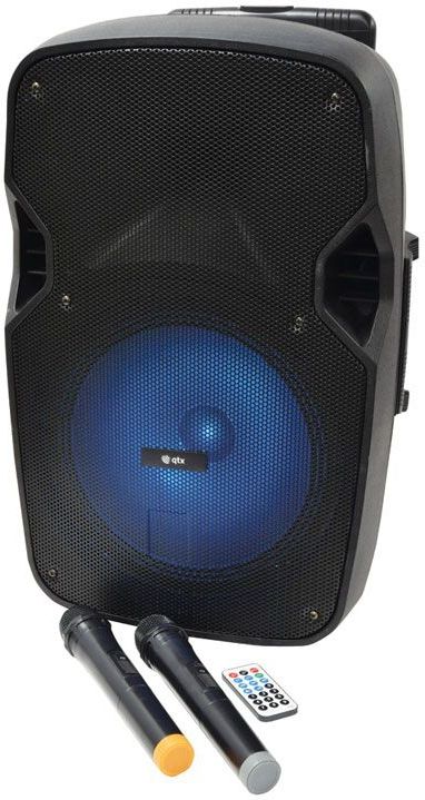 BSTOCK QTX PAL15 mobiele bluetooth luidspreker met 2 draadloze microfoons