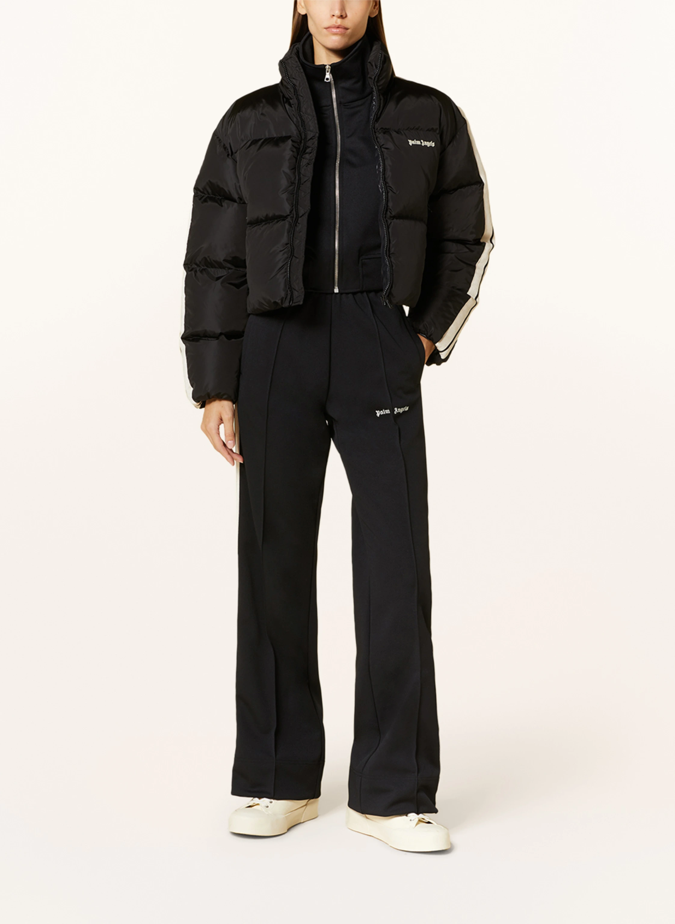Palm Angels Daunenjacke mit Galonstreifen