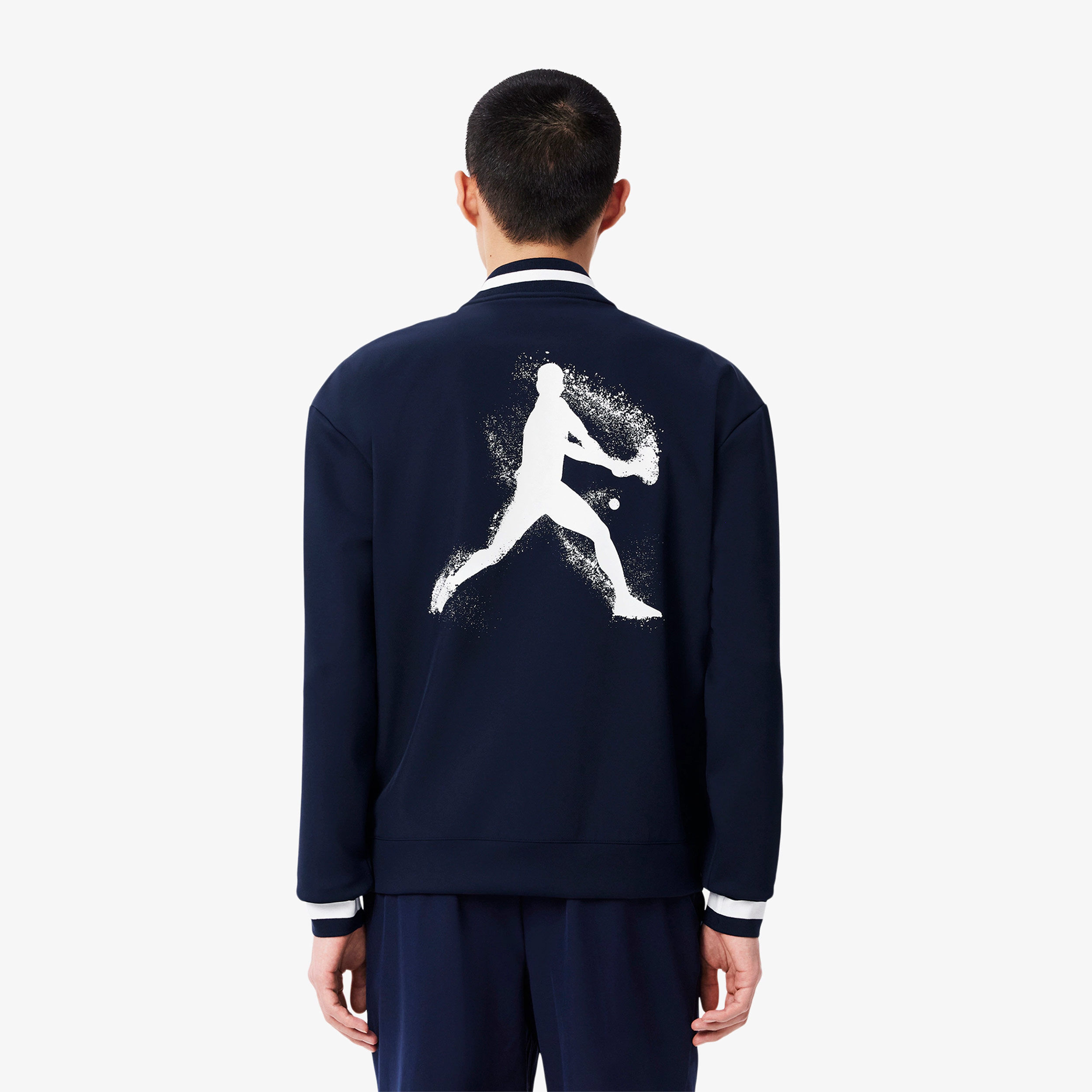 Lacoste Djokovic Veste De Survêtement Hommes - Bleu Foncé , Blanc