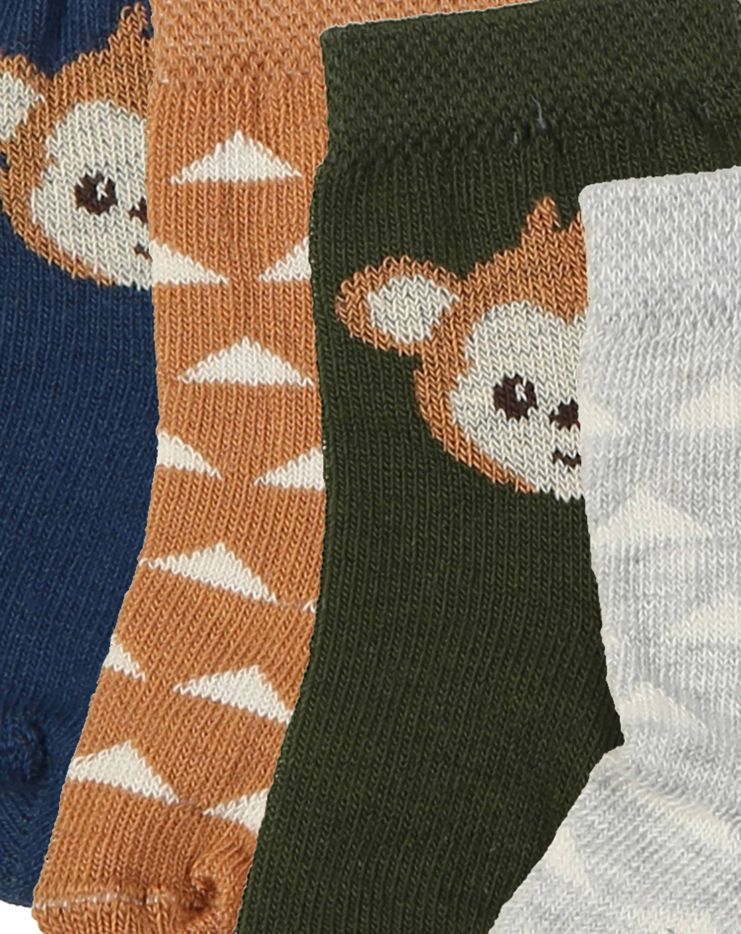 Socken ÄFFCHEN 4er-Pack in olive/navy