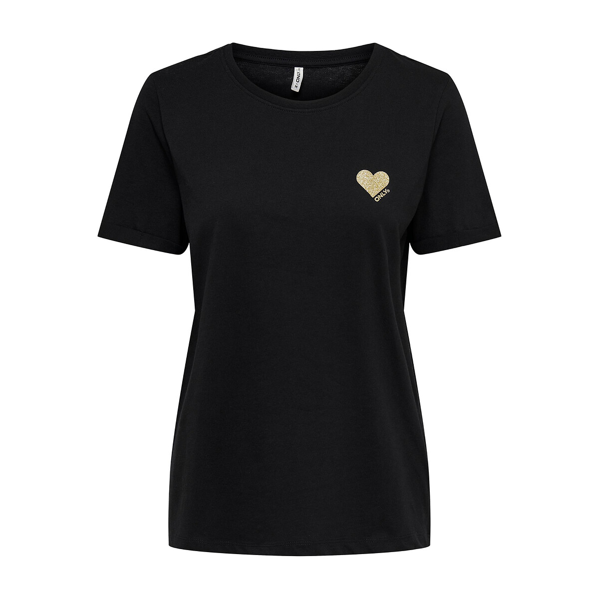 SOMENTE camiseta com estampa de coração pequeno na frente