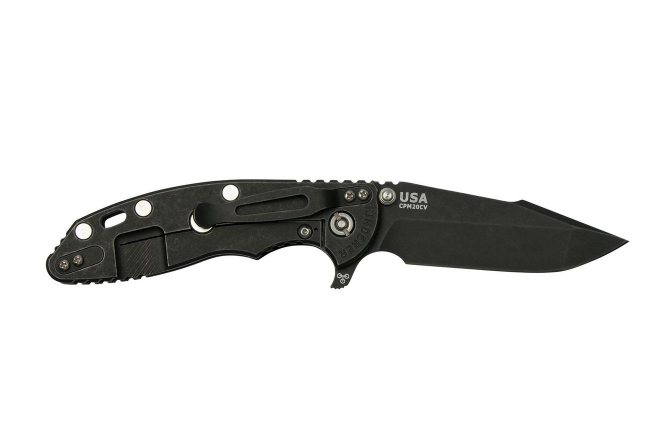 Rick Hinderer XM-18 3.5” Skinny Harpoon Spanto, Battle Black, Blue Black G10, zakmes