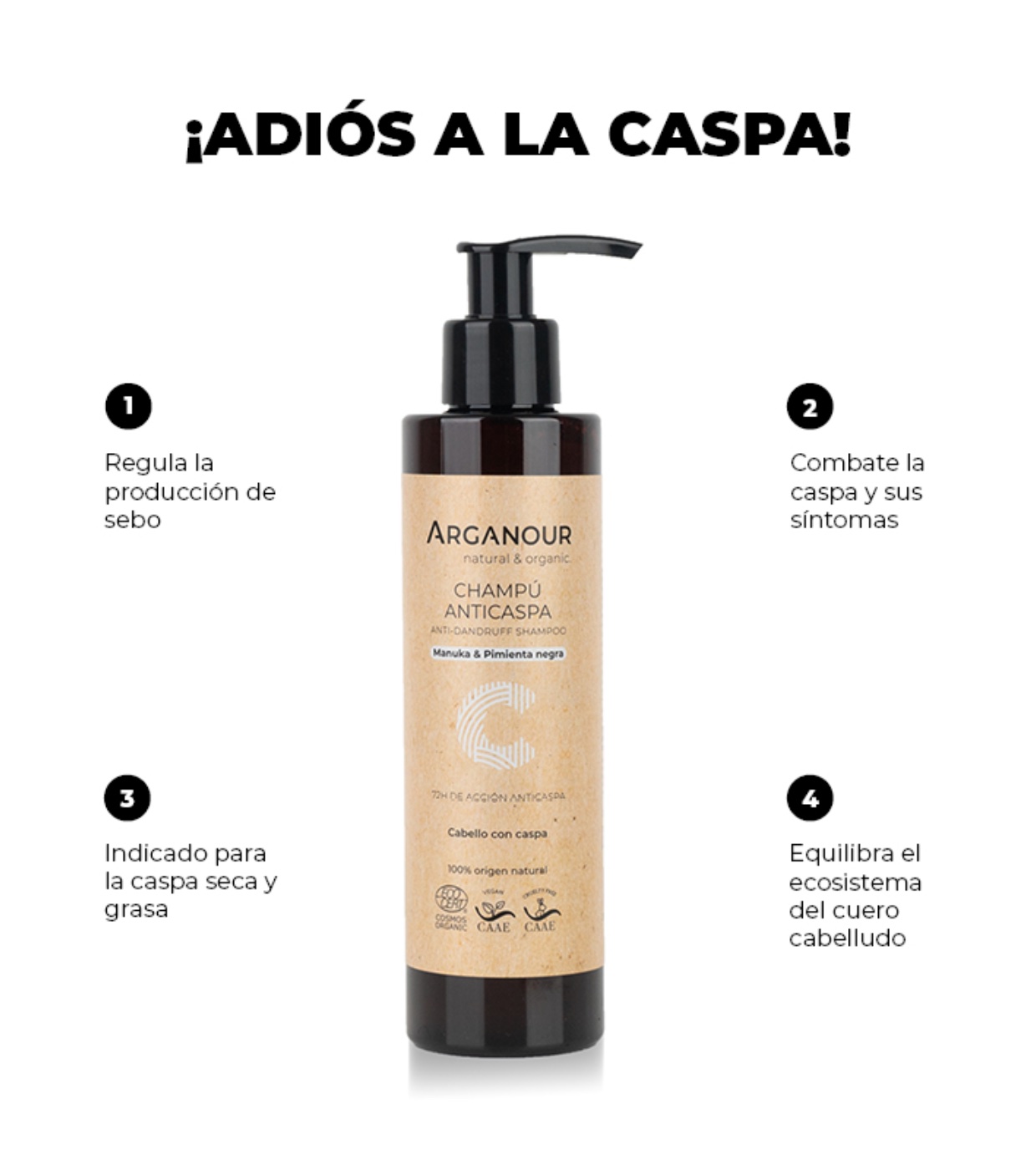 Arganour - Champô anti-caspa - Cabelos com caspa