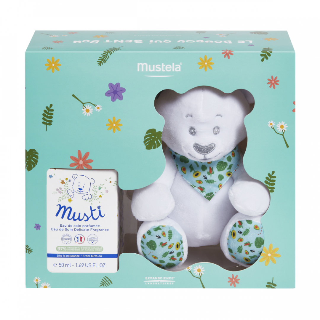 Mustela Love Welcome Baby Musti Eau de soin perfumée 50 ml + Peluche