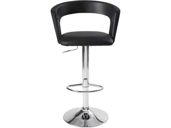 Lot 2 tabourets de bar dossier accoudoir coussin pivotant hauteur réglable AYO (noir)