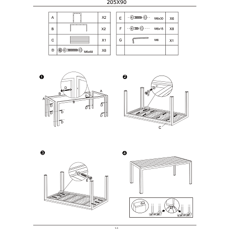 Carlton nonwood havebord - Sort