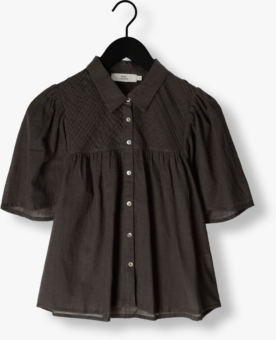 RUBY TUESDAY donkergrijze ruby tuesday blouse imee collar pintuck blouse