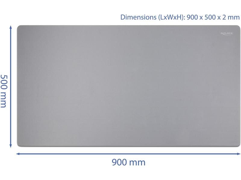 Delock Mausmatte 900 x 500 x 2 mm Grau Extra-weite Mausmatte mit gummierter Unterseite