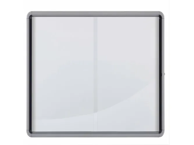 Nobo Premium Plus magnetisk låsbart opslagsskab med skydelåge 27xA4 Hvid