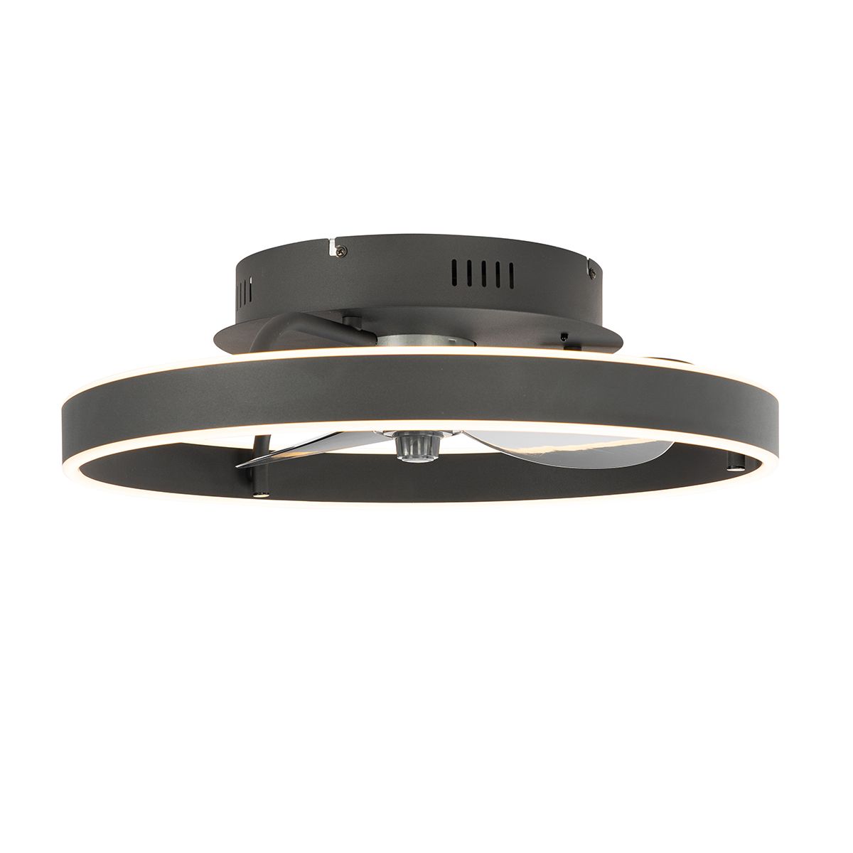 Plafondventilator zwart 50cm incl. LED dimbaar met afstandsbediening - Maddy