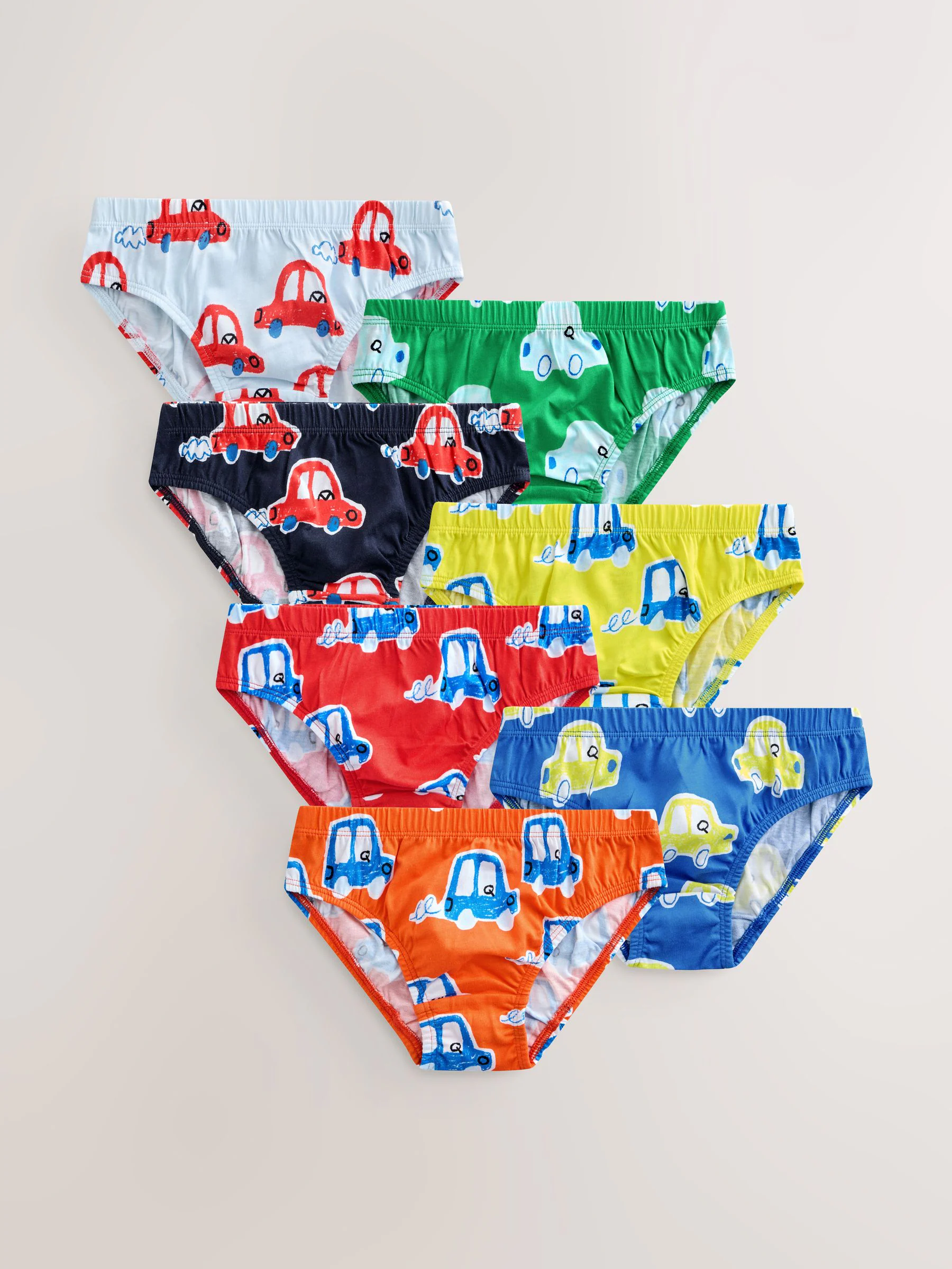 Meerdere autoprints - Set van 7 katoenen slips (1,5-10jr)