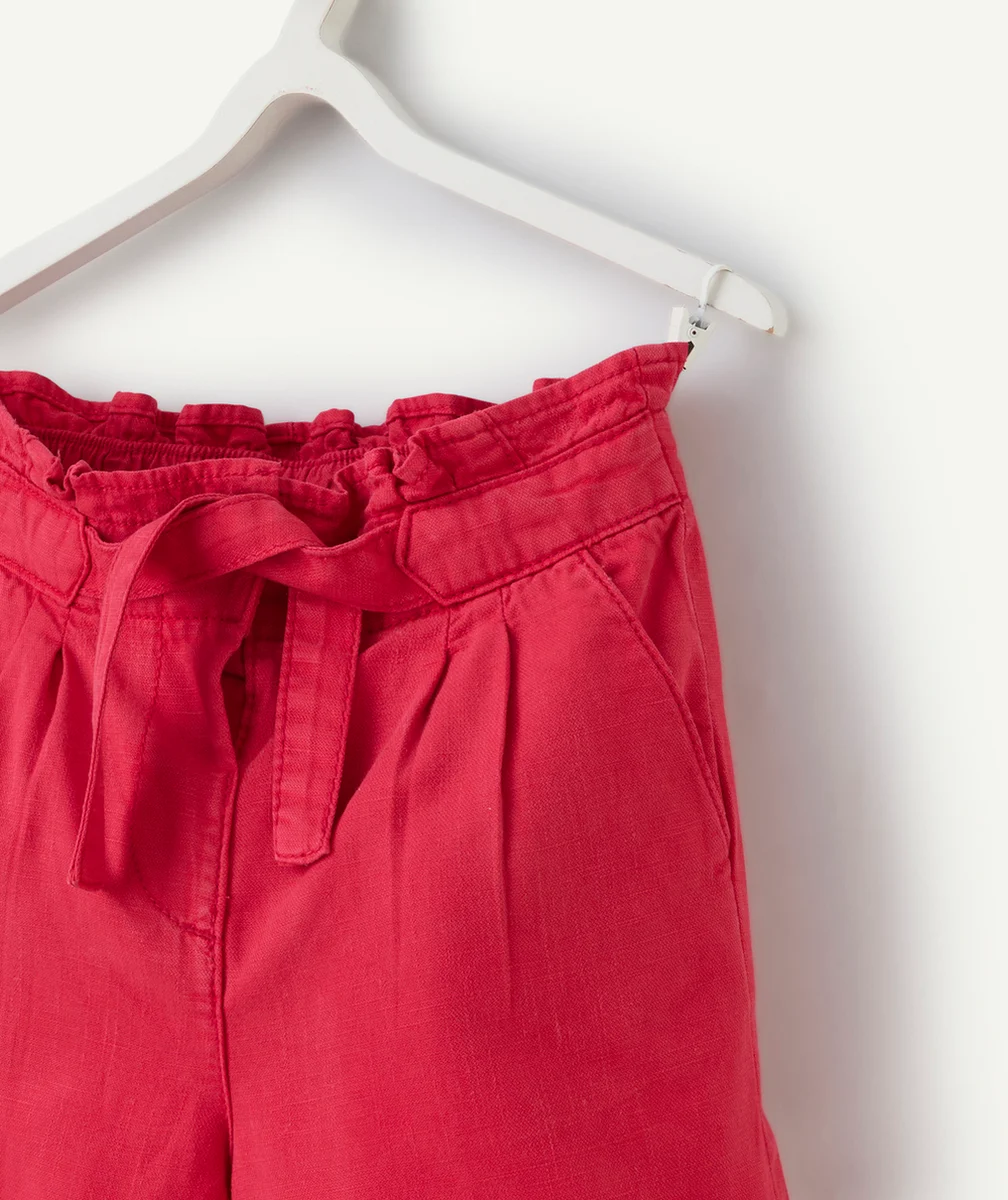 short taille haute en viscose responsable rouge