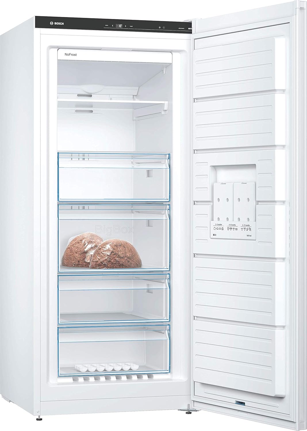 Bosch GSN51DWDP Serie 6 XXL-Gefrierschrank, 161 x 70 cm extra breit, 289 L, NoFrost nie wieder abtauen, LED-Beleuchtung gleichmäßige Ausleuchtung, BigBox Platz für großes Gefriergut