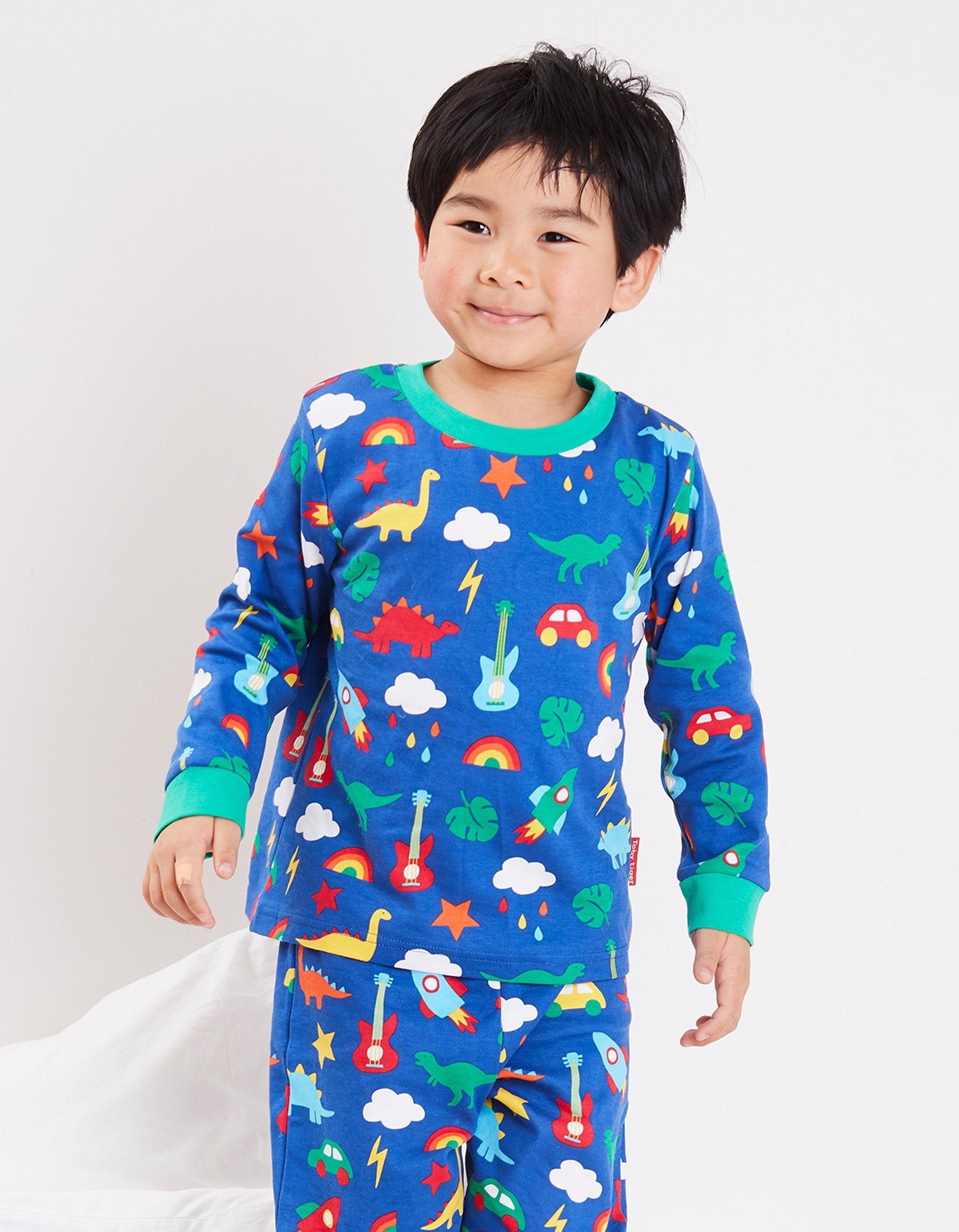 Toby Tiger Schlafanzug mit farbenfrohem Blu Print