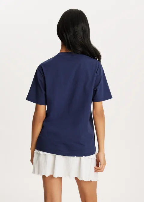 T-shirt met print strik blauw (BLW.D)