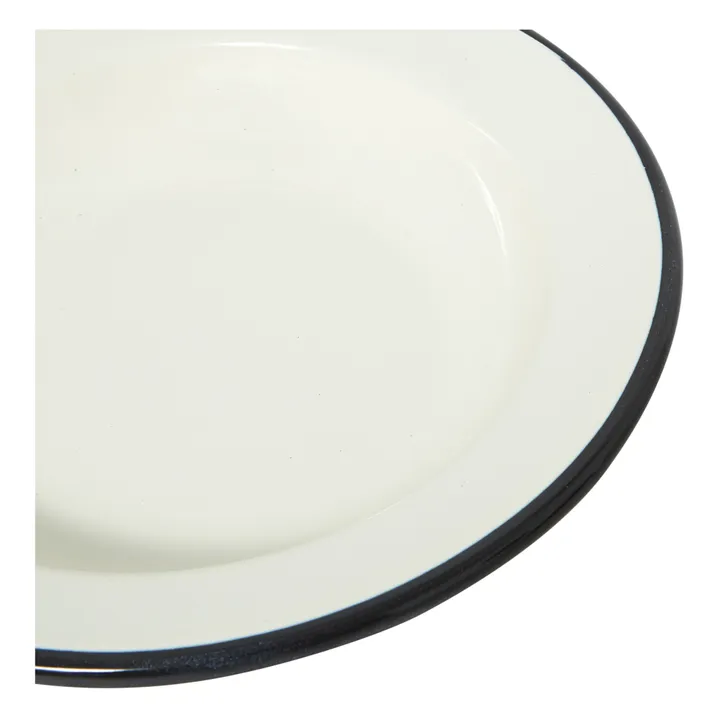 Zangra Assiette creuse en émail | Ivoire