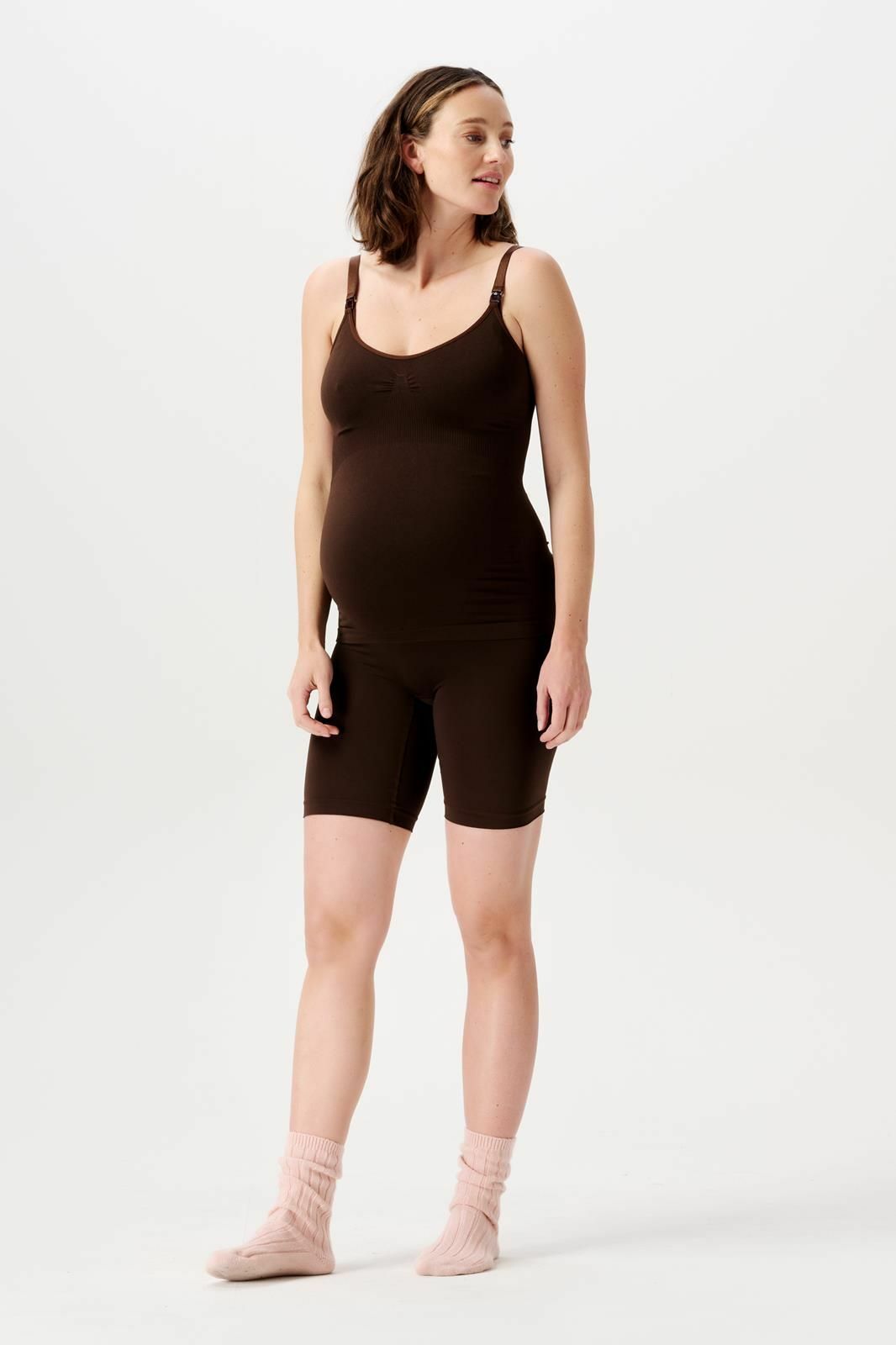 Noppies Maternity Naadloze short Niru Sensil Breeze - Coffee Bean