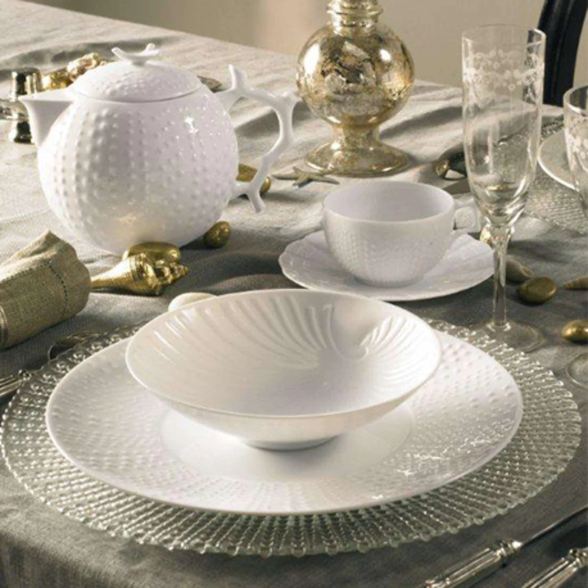 Corail Blanc - Assiette de présentation 31.5 cm (lot de 3) Médard de N