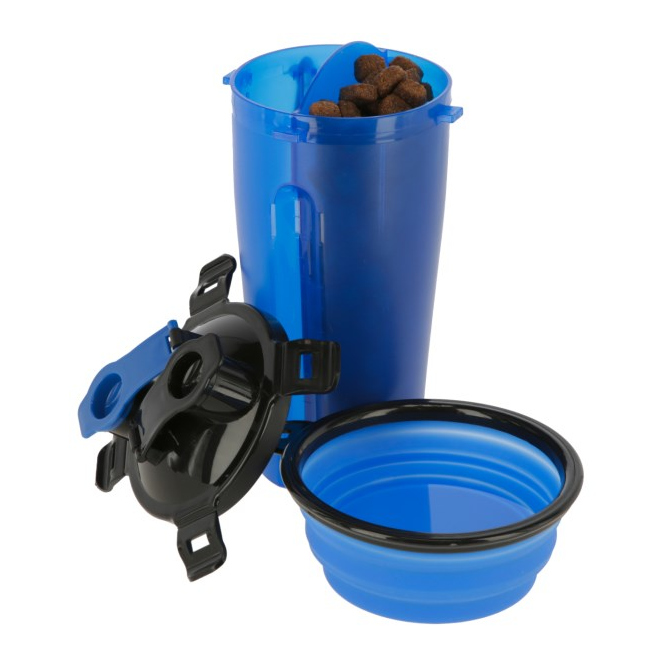 Hundezubehör - Futter- und Wasserbehälter - blau