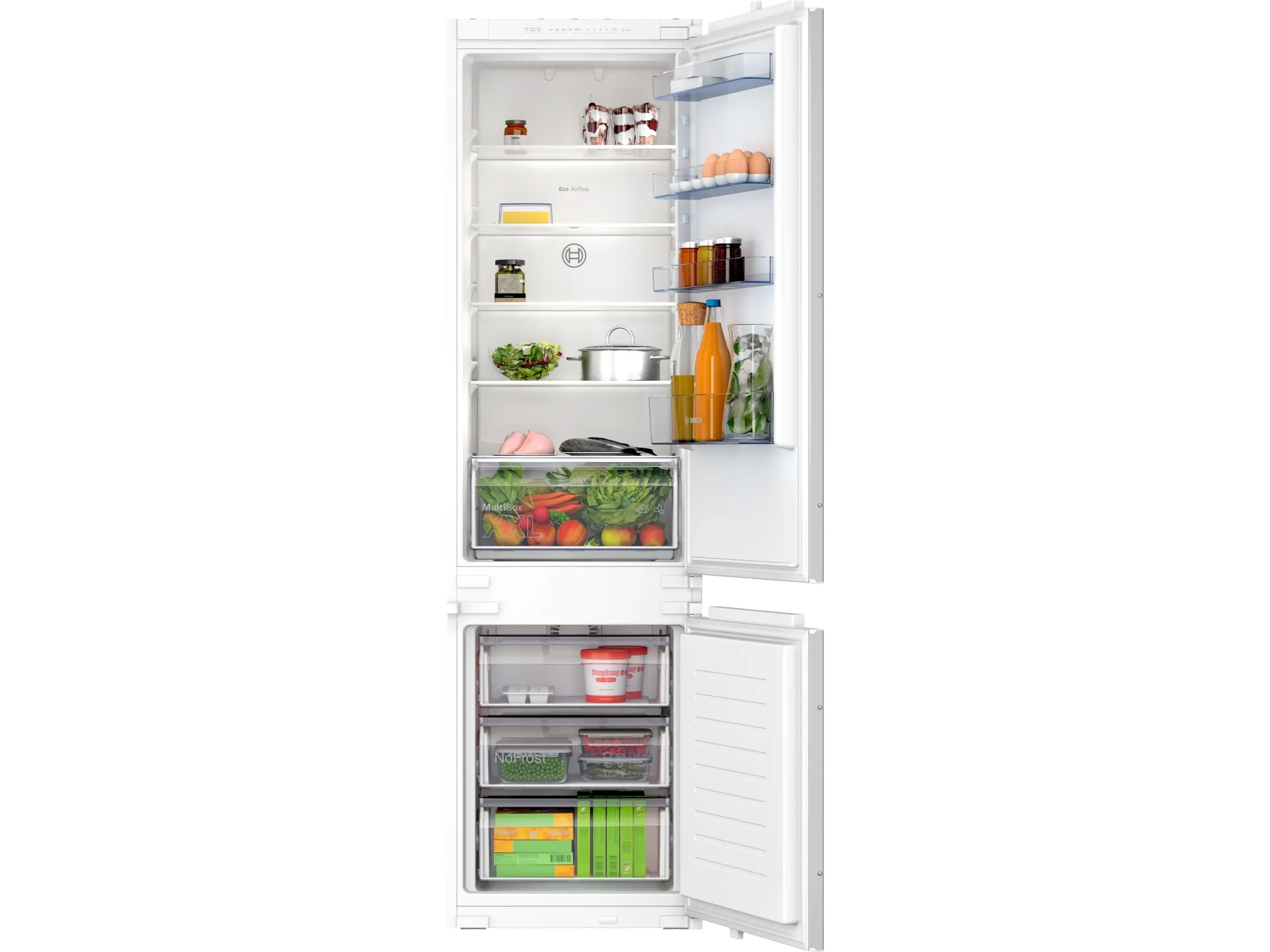 Bosch Serie | 2 KIN965SE0 - Køleskab/fryser - bund-fryser - til indbygning - niche - bredde: 56 cm - dybde: 55 cm - højde: 194 cm - 290 liter - Klasse E