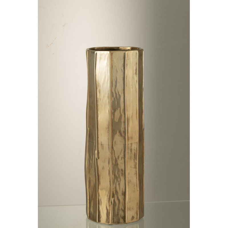 Vase en céramique or 16.5x16.5x50 cm