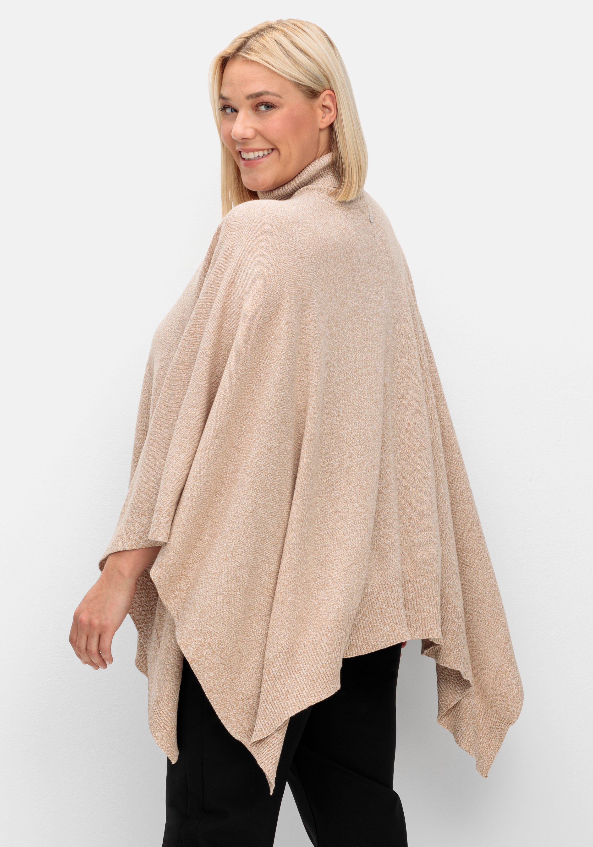 Poncho mit Rollkragen, in quadratischer Form