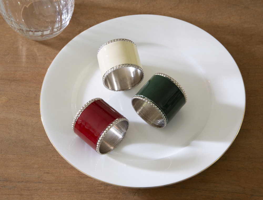 Lot de 3 ronds de serviette-Cimes de pin
