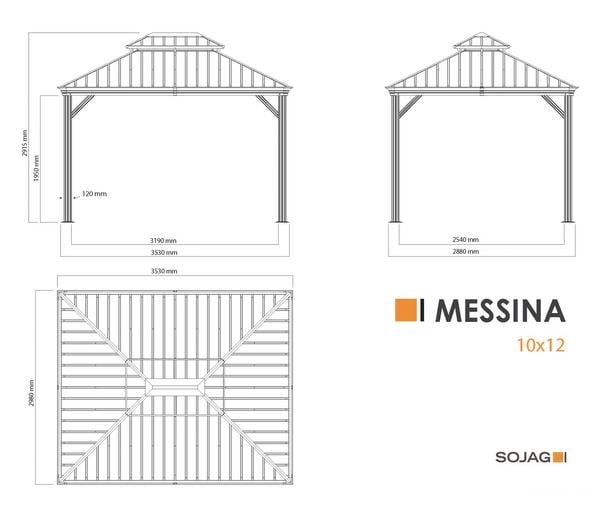 Sojag Outdoor-Pavillon Messina 1012, inkl.