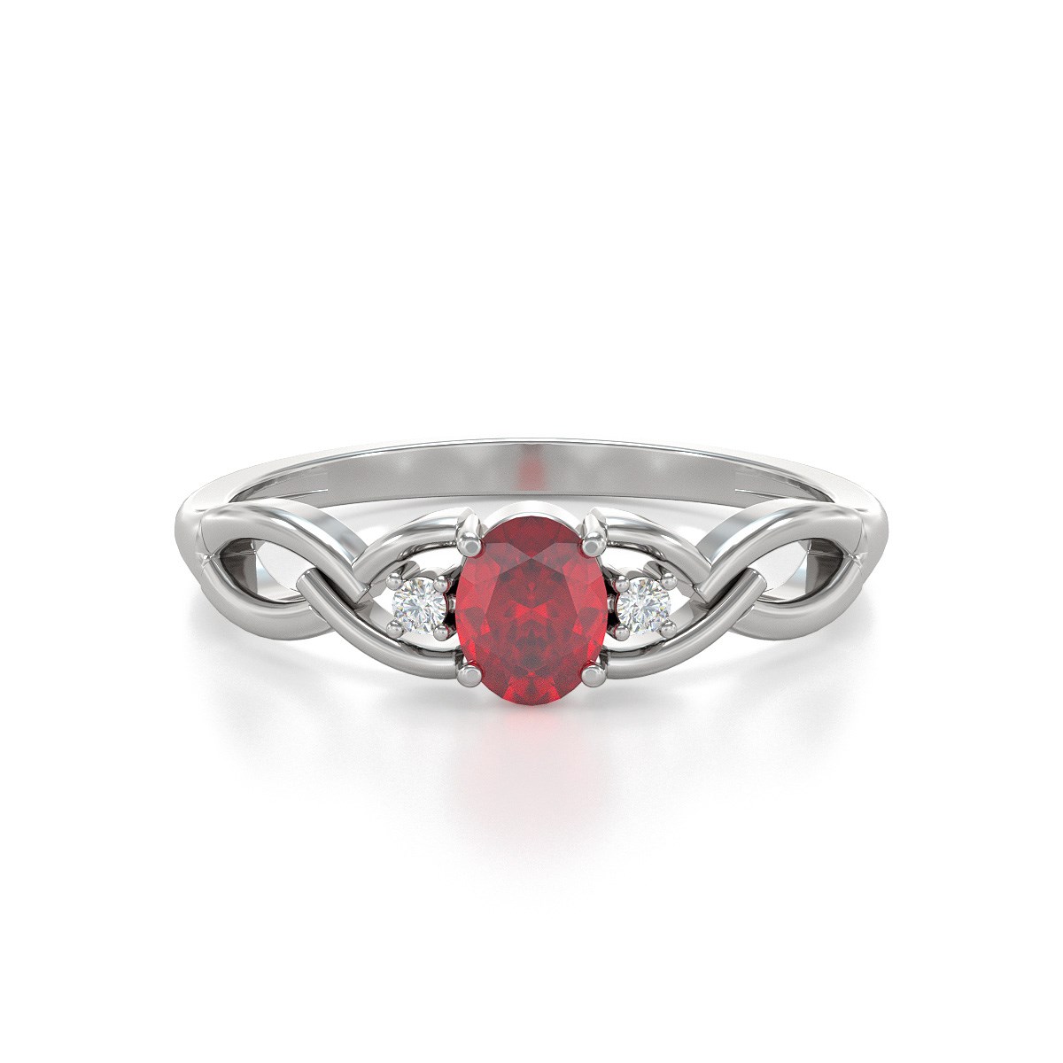 Bague Rubis et diamants sur Argent 925 2.2grs