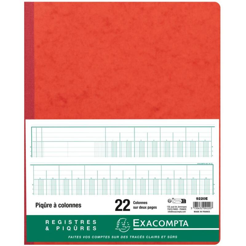 Piqûre 40x30cm 22 colonnes sur 2 pages 42 lignes 80 pages