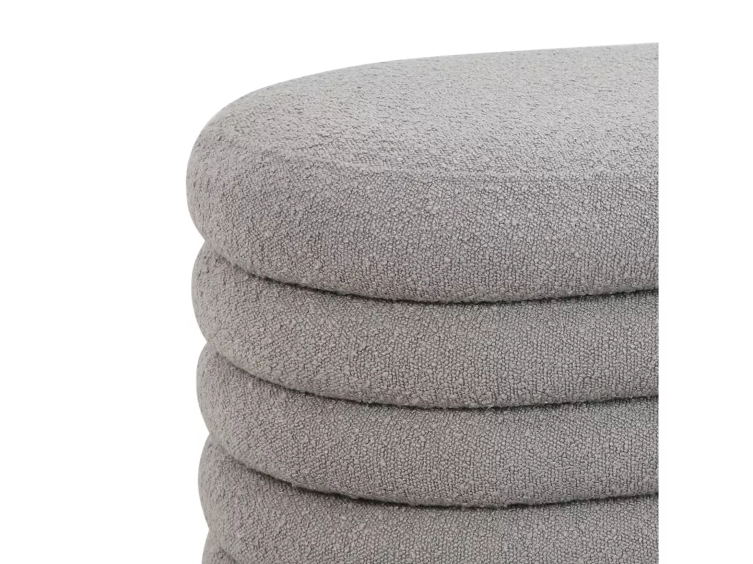 Pouf avec espace de rangement et revêtement en boucle