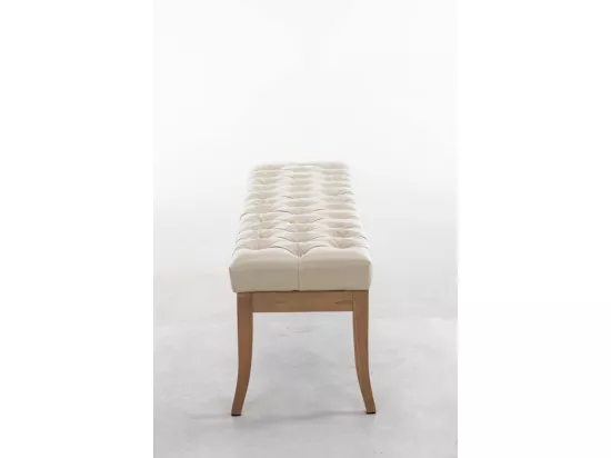Banquette - Similicuir & Bois - Crème - Ramses