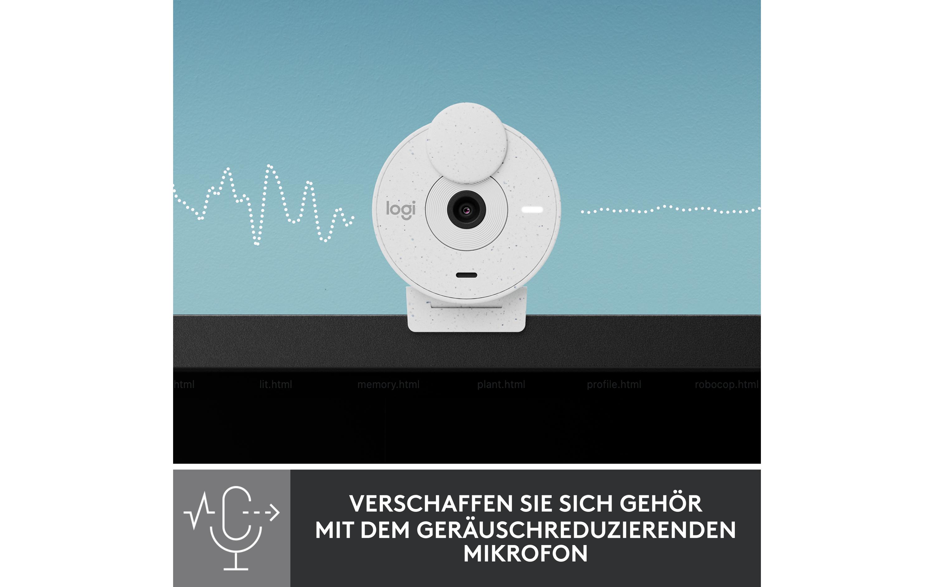 Webcam Brio 300 WhiteFull HD-Webcam mit integrierter Abdeckblende