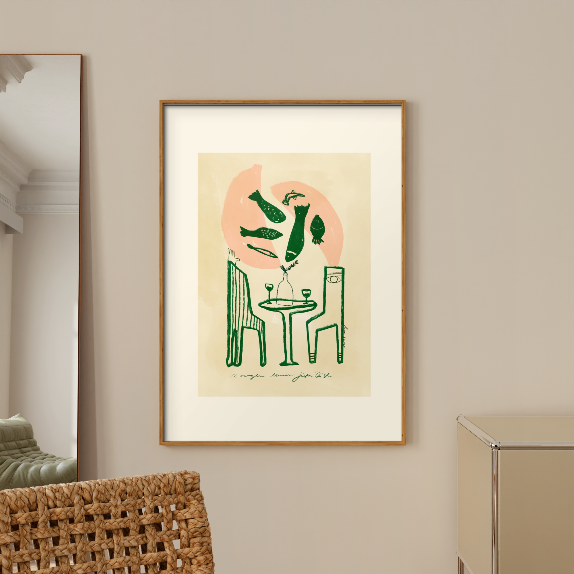Poster & Frame  Green Lemon Fish plakat - 30x40 cm