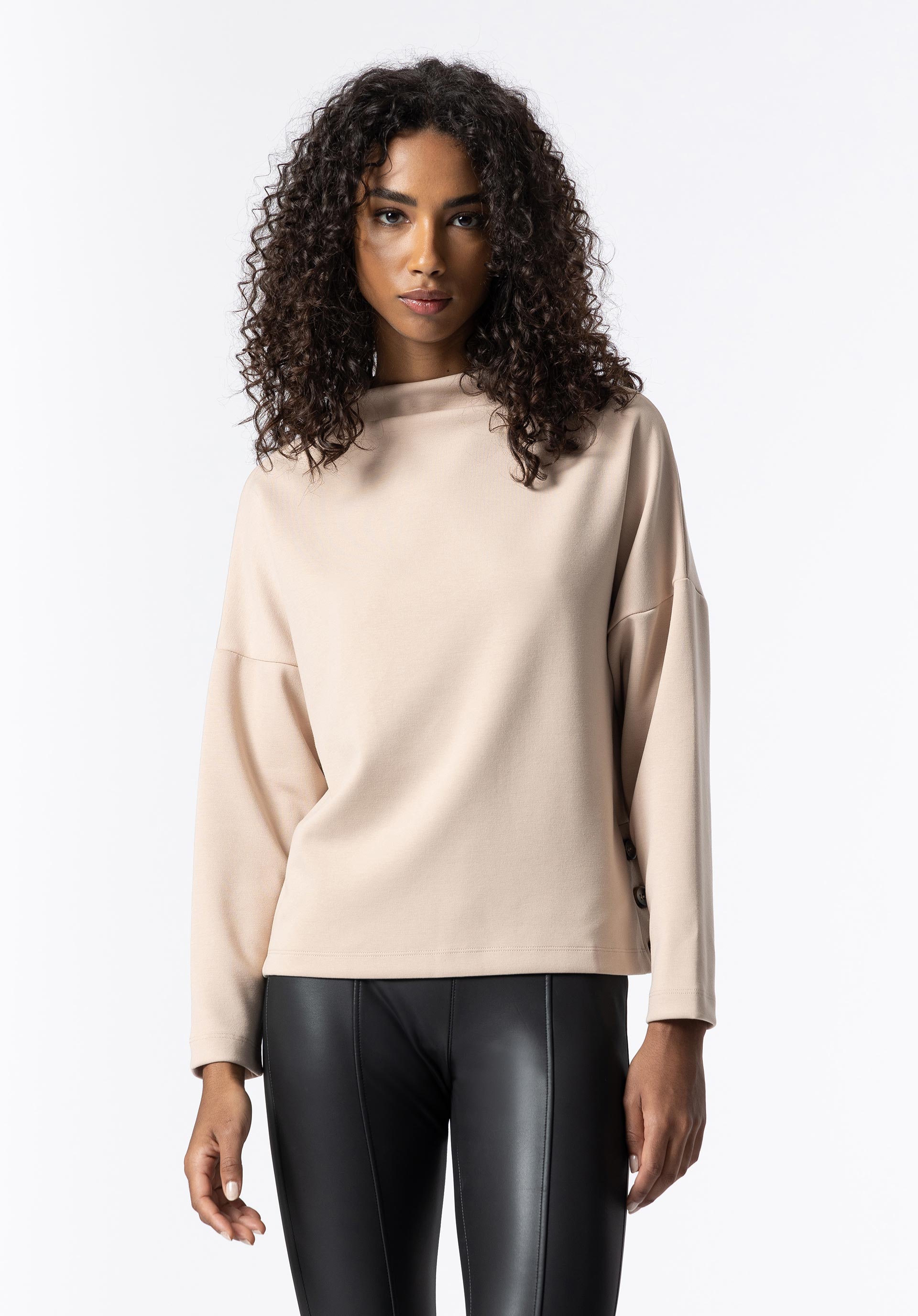 Sweatshirt com Botões Laterais