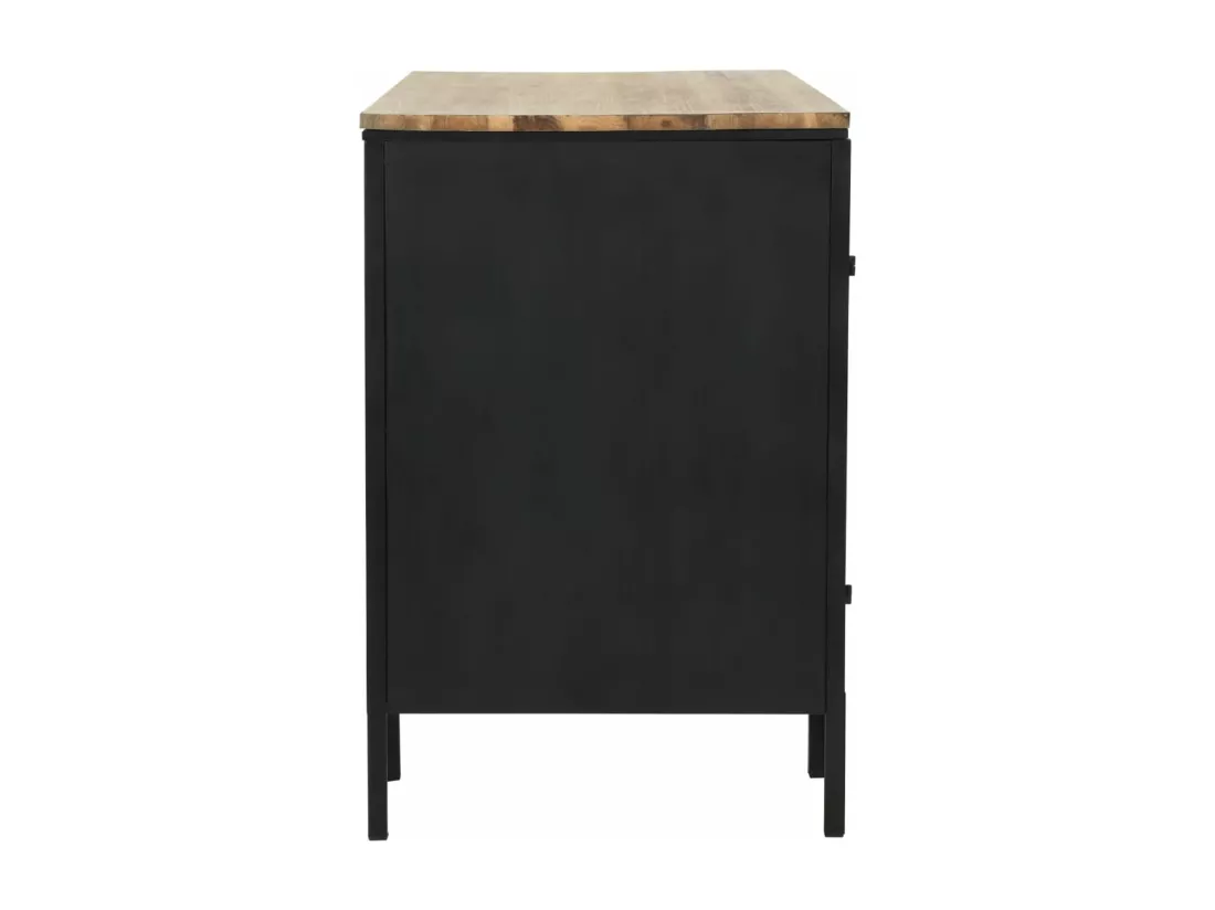 Bureau à double piédestal Bois de sapin et acier 120x50x76 cm