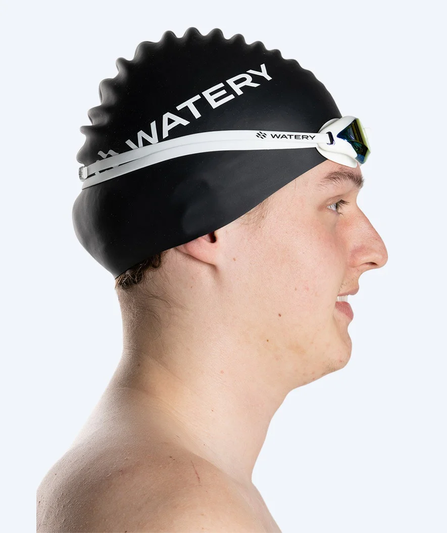 Watery Elite svømmebriller - Poseidon Ultra Mirror - Hvid/guld