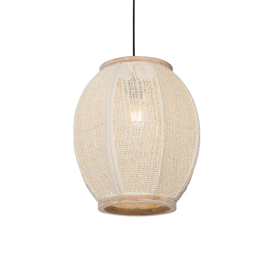 Qazqa hanglampen rob wit e27