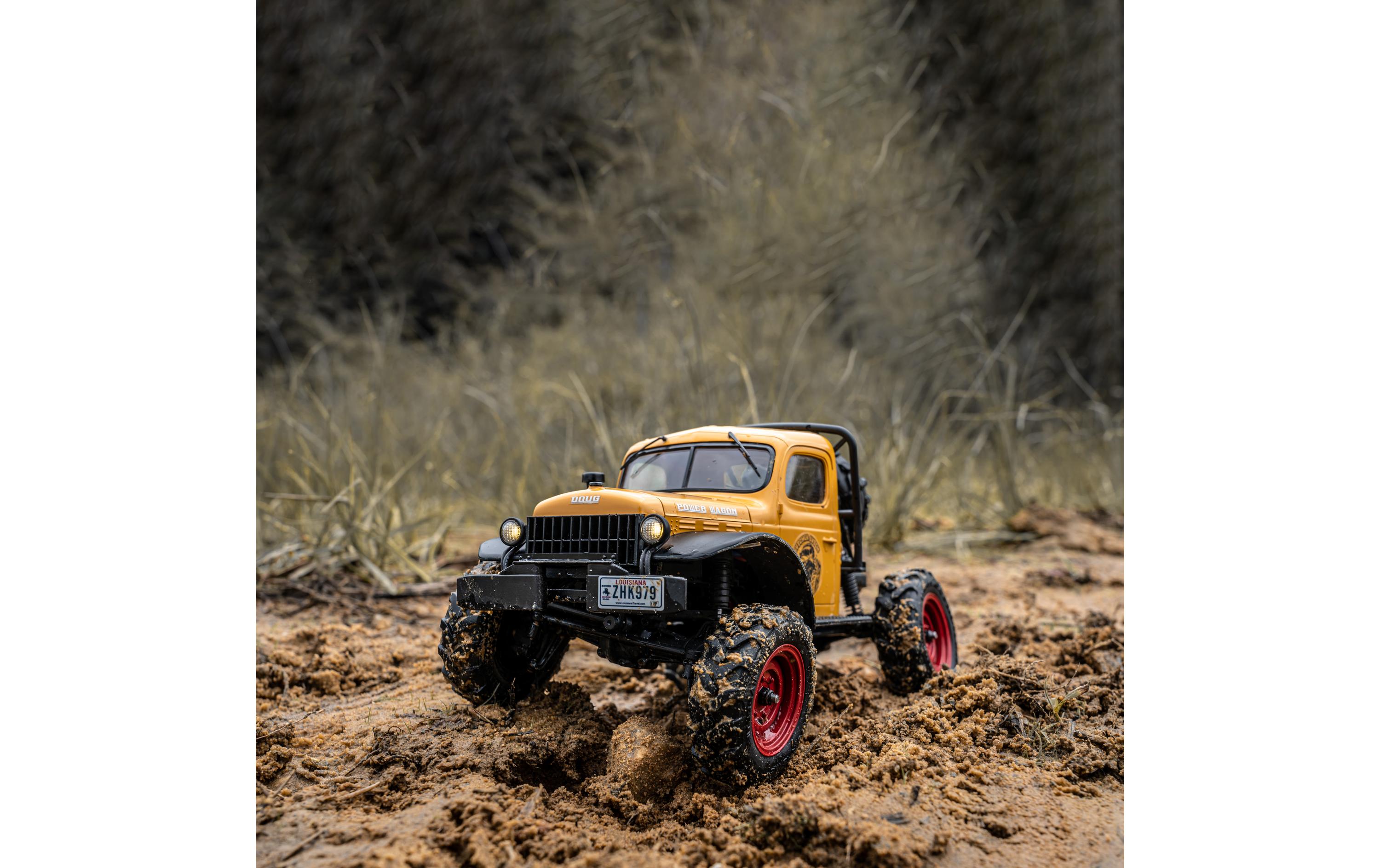 Scale Crawler FCX24 Power Wagon Mud-Racer, Gelb 1:24, RTR<br>Rock Crawler im Miniformat mit 2-Gang Getriebe