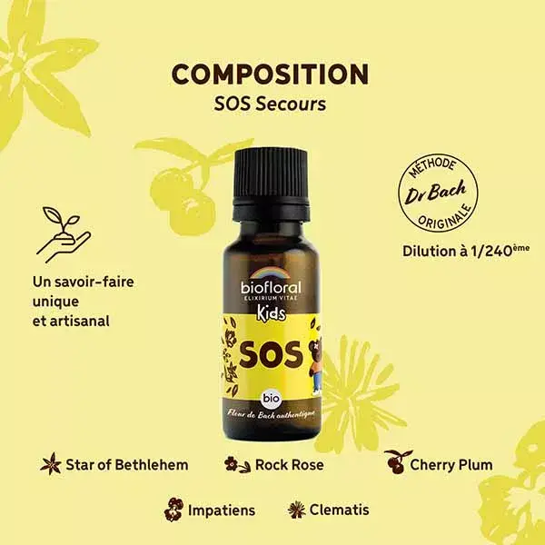 Biofloral SOS Rescue Grânulos Orgânicos para Crianças 19,5g