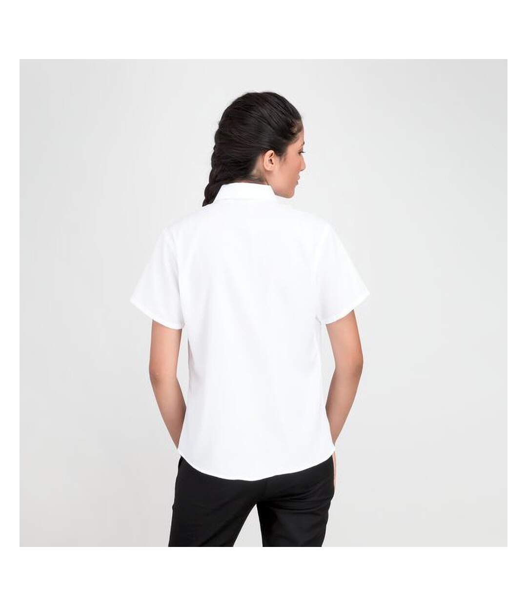 Russell Collection - Chemisier à manches courtes sans repassage - Femme (Blanc) - UTBC1036