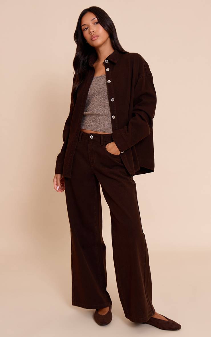 Dark Chocolate Chemise En Jean Classique Oversize
