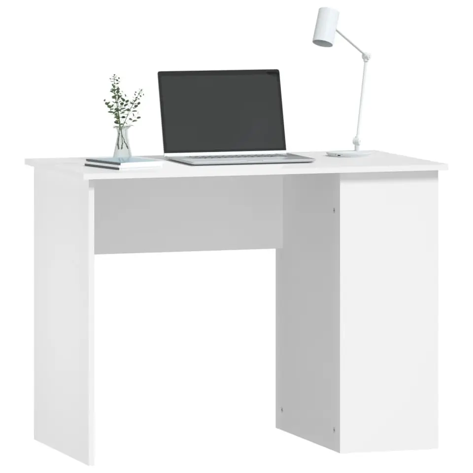 vidaXL - Bureau - Wit - Bewerkt hout