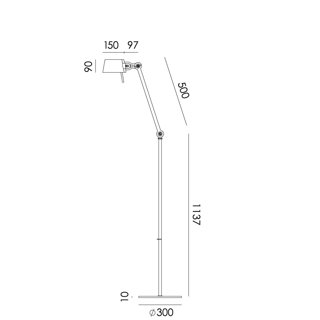 Vloerlamp Bolt Long 1 arm midnight gray