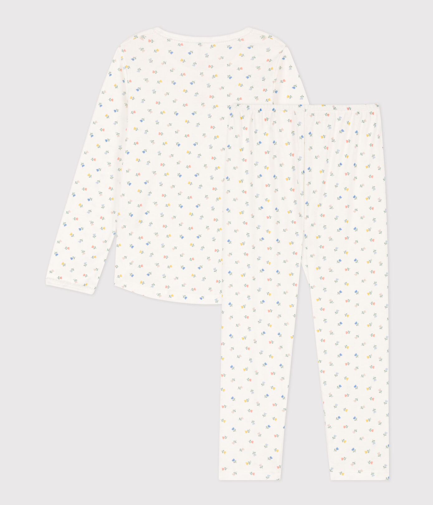 Pyjama fleurs en coton petite fille